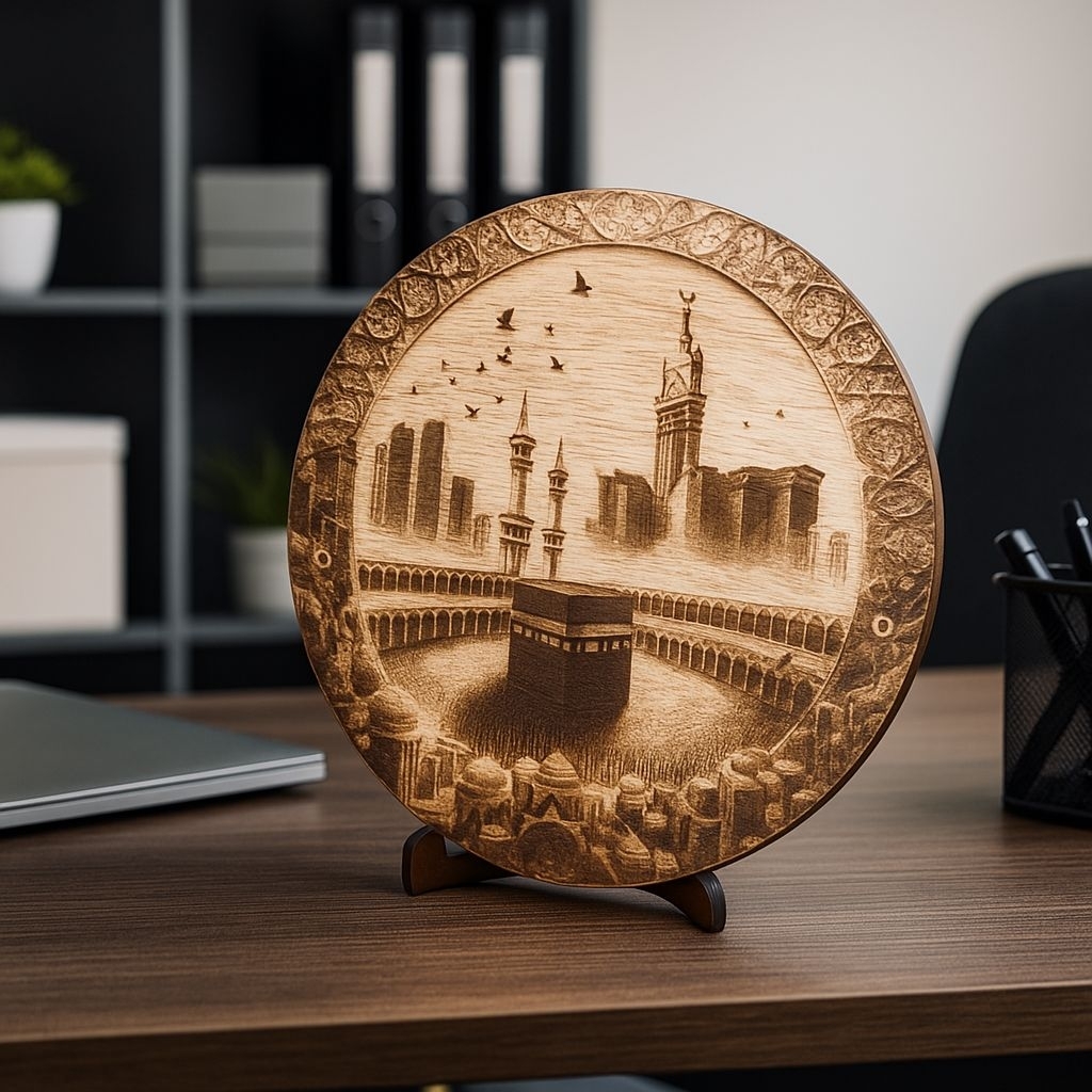 Ilusi 3D Ukiran Kayu Ilustrasi Art Ka'bah