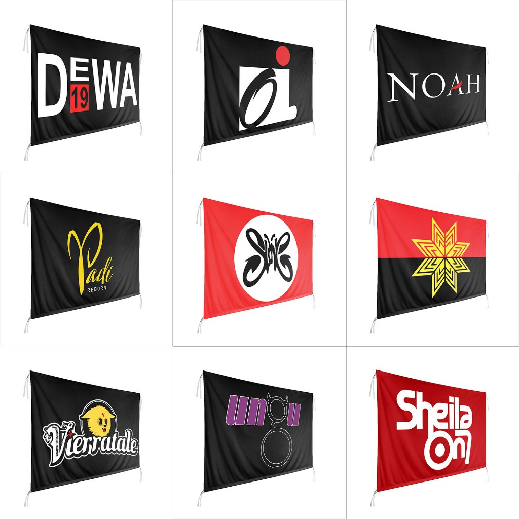 POSTER FLAG - SLANK / SHEILA ON 7 / UNGU PADI / DEWA 19 NOAH - BENDERA KAIN / POSTER KAIN BAND
