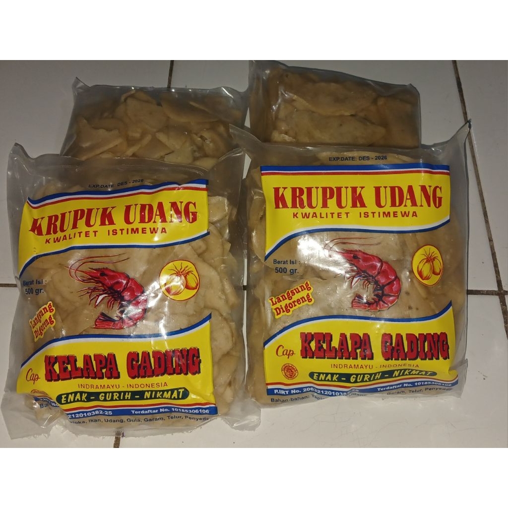 

Kerupuk Udang Mentah SIRIHAN Cap Kelapa Gading 500gr