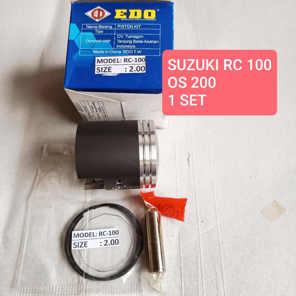 piston plus ring reng pir per pen clip seher set Suzuki  RC 100 RC100  os  200