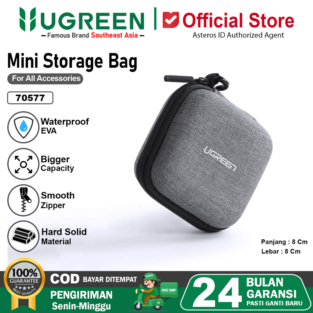 UGREEN Mini Pouch Waterproof For Charger, Kabel Data, Headset, handsfree, TWS