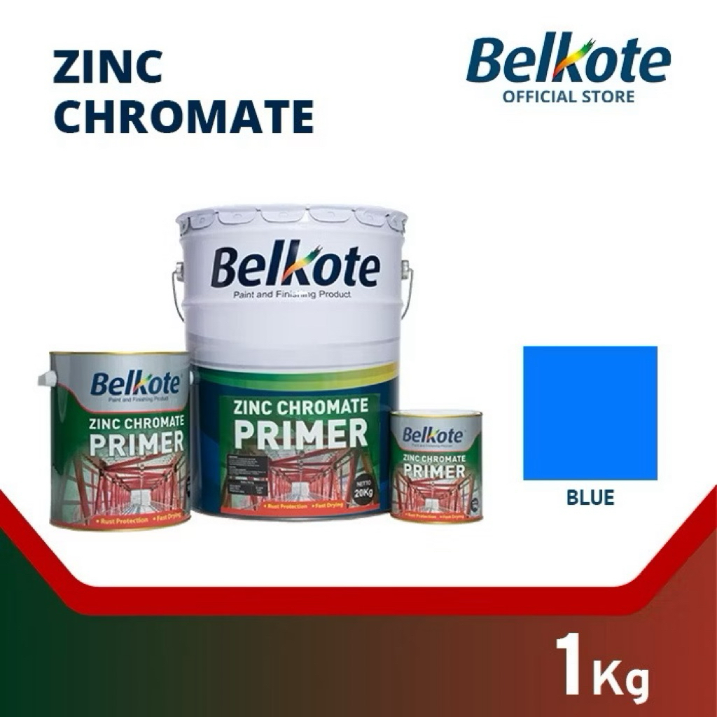 Belkote Zinc Chromate - Biru 1 Kg (Cat Dasar Besi / Cat Meni Besi / Cat Anti Karat)
