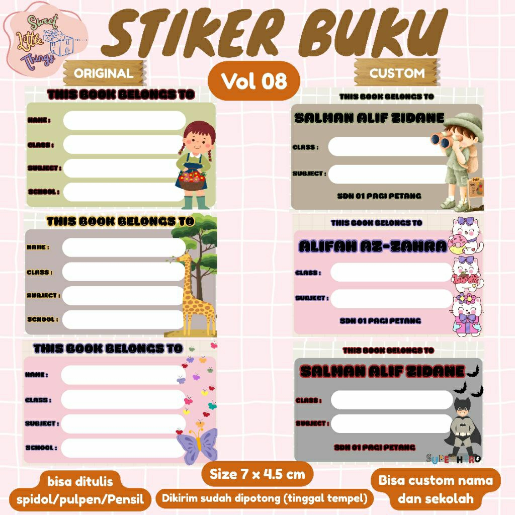 

STIKER BUKU . STIKER NAMA BUKU / LABEL NAMA (Vol 8)