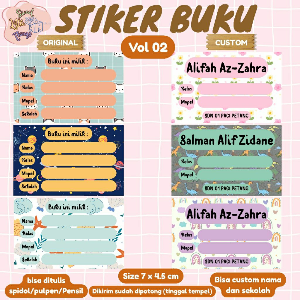 

STIKER BUKU . STIKER NAMA BUKU / LABEL BUKU (Vol 2)
