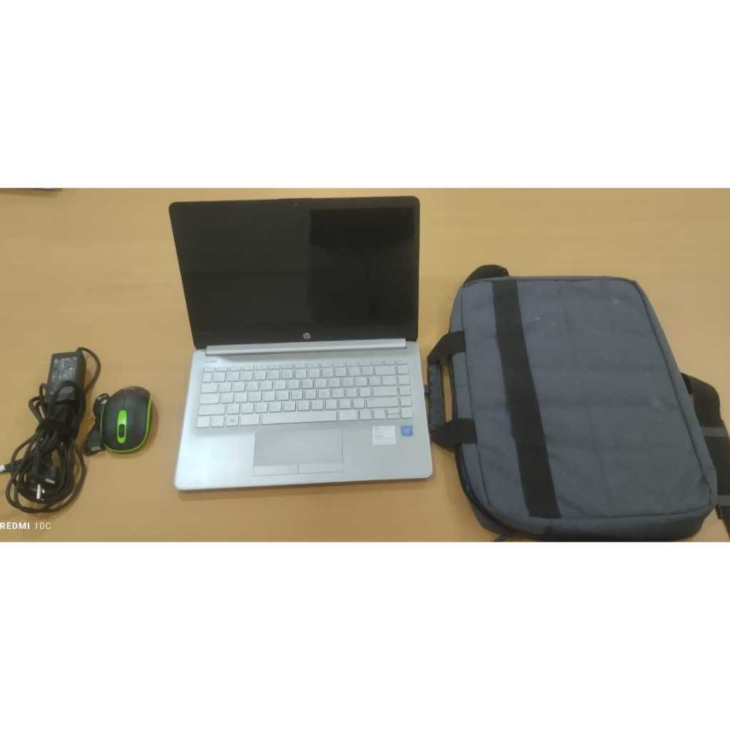 HP 14s-cf2017TU  Celeron N4020 4GB/1TB 14″ Win 10 Home+OHS 2019 Silver kondisi jalan normal 100%