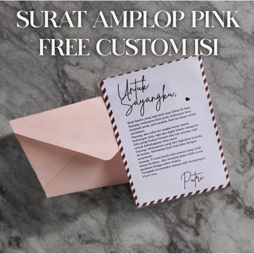 

Surat Free Custom & Amplop pink TAMBAHAN KADO