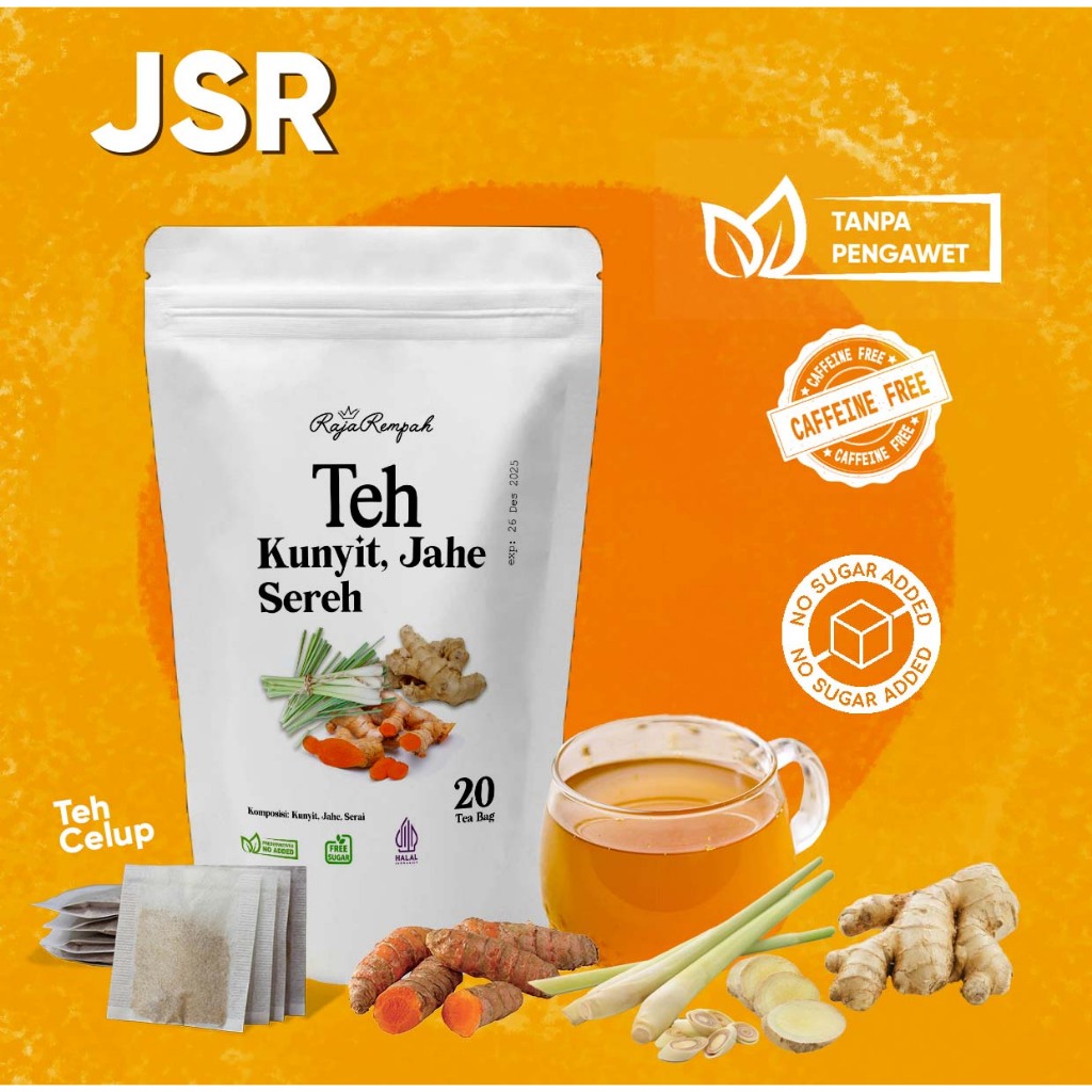 

RajaRempah Teh Kunyit Jahe Serai isi 20bag Teh Herbal JSR
