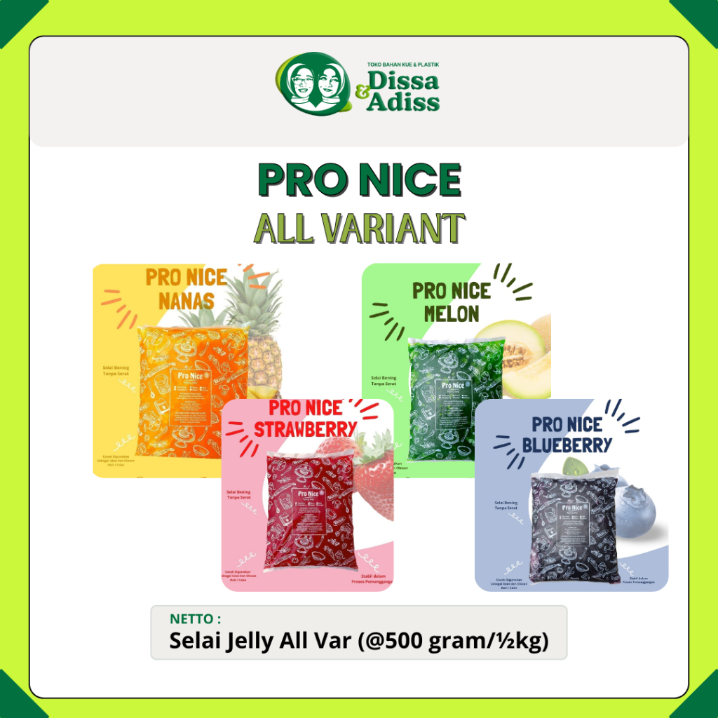 

PROMO !!! SELAI Jelly PRO NICE | (Repack 250 gr) & (Repack 500 gr) - Tobaqdissa