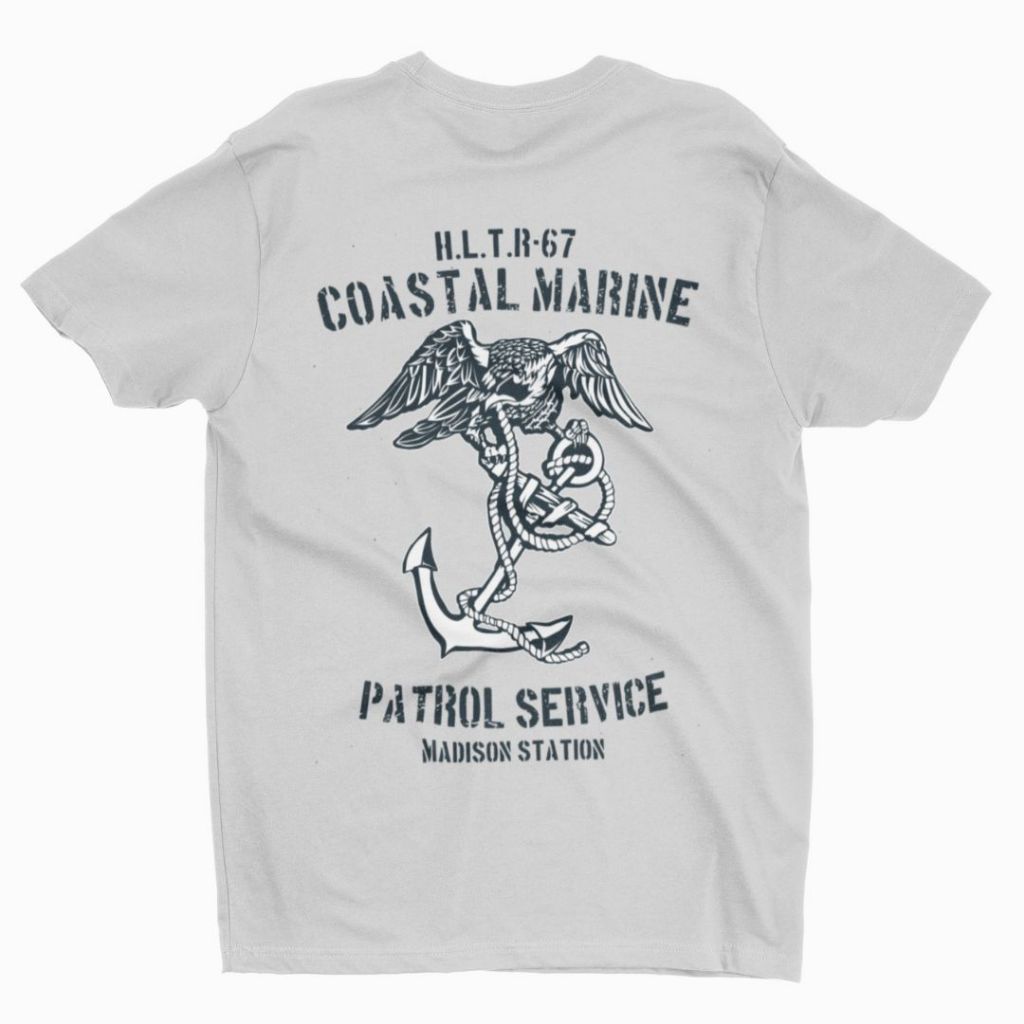 Kaos Retro Vintage Anchor Coastal Marine Madison Station Grey