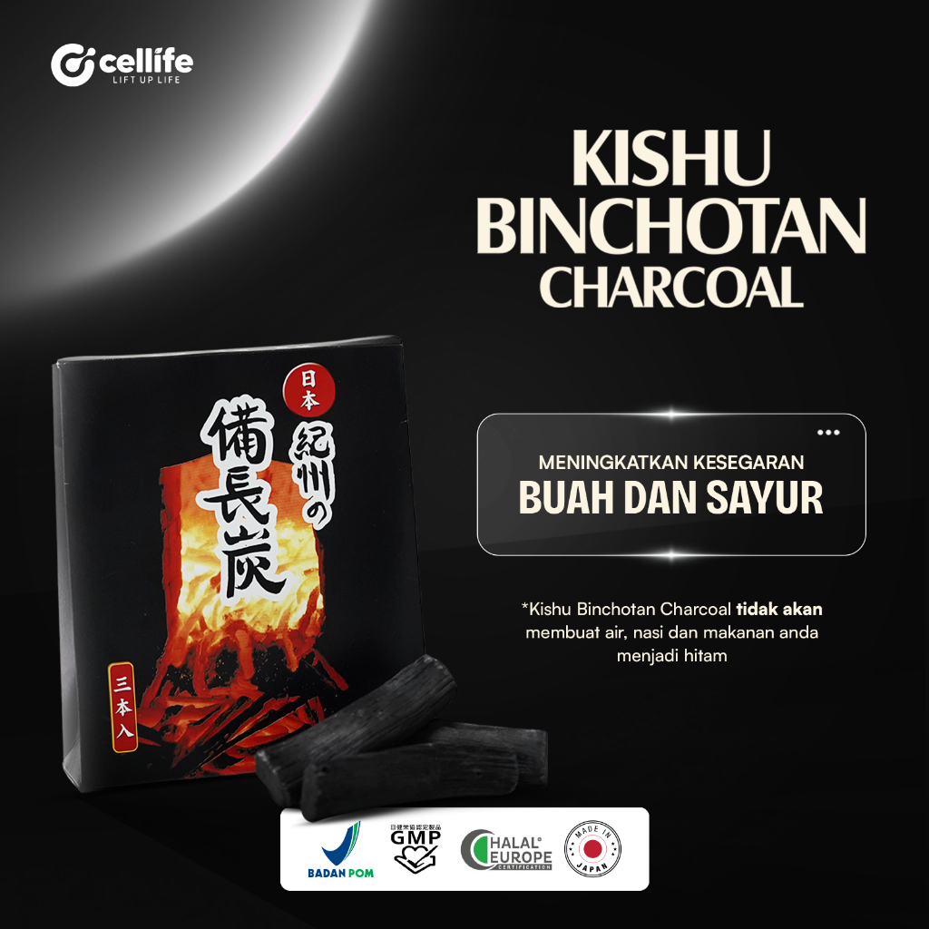 Kishu Binchotan Binchotan (Original Jepang) | Arang Aktif | Meningkatkan Kesegaran Buah dan Sayur