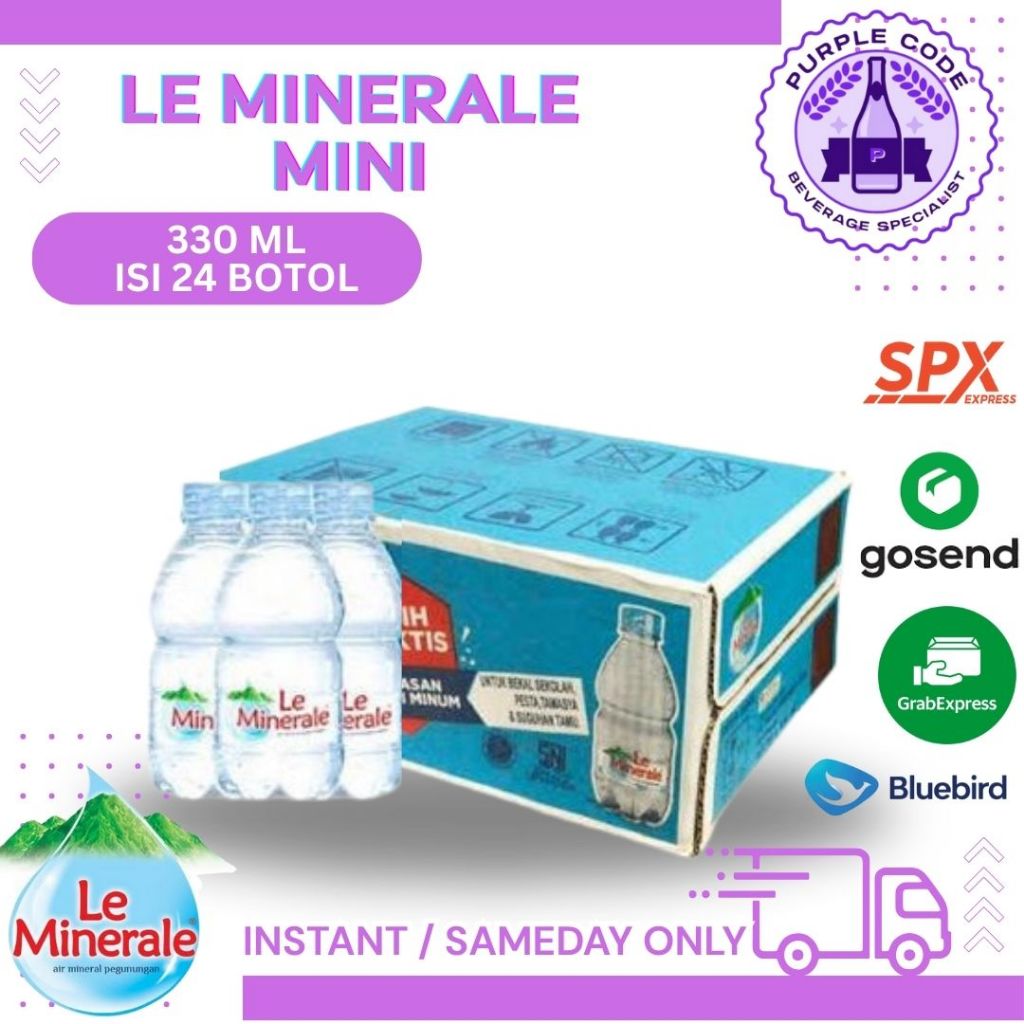 

(INSTANT READY) Le Minerale mini 330ml DUS Isi 24 Pcs Per Karton - READY Lemineral Air Minum Kemasan Botol Mini Baby Minuman Kardus