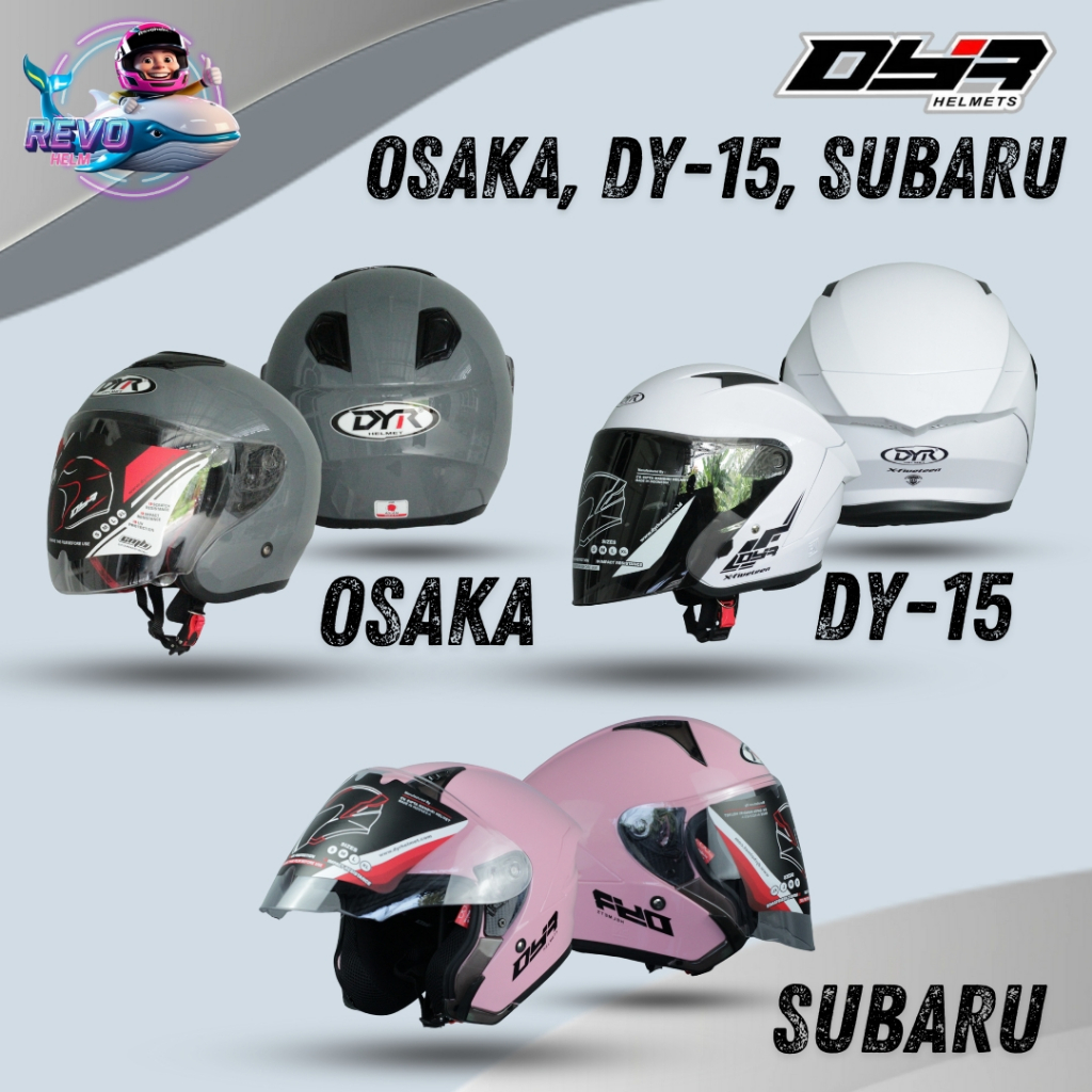 DYR HELMET OFFICIAL HELM HALF FACE PRIA & WANITA DYR DY-15_DYR OSHAKA - KYOTO_DYR SUBARU ORIGINAL