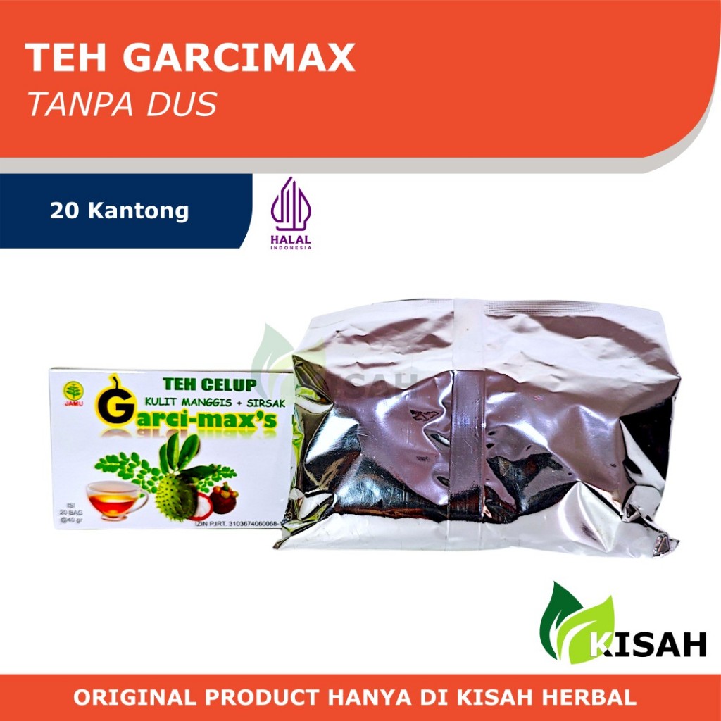 

[TANPA DUS] Teh Garcimax Tanpa Dus 20 Kantong - Kulit Manggis Sirsak Kelor - Teh Herbal Antikanker & Antioksidan