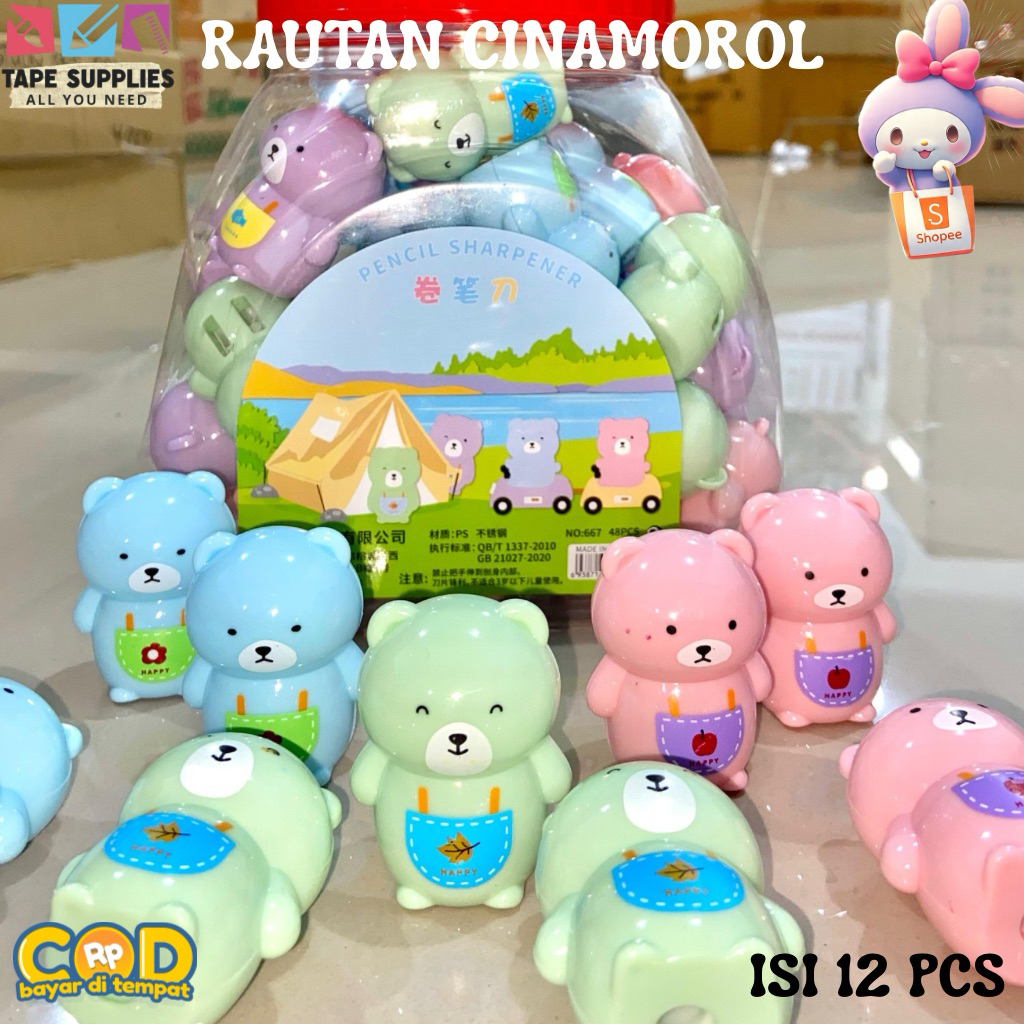 

(3/6/12 PCS) Rautan Serutan Anak / Sharpener BONEKA Rautan Karakter Anak ISI BANYAK