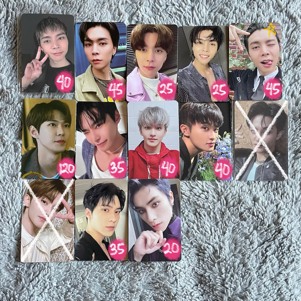 [ready stock] official photocard pc nct wayv johnny doyoung mark hendery xiaojun walk sticker fact c