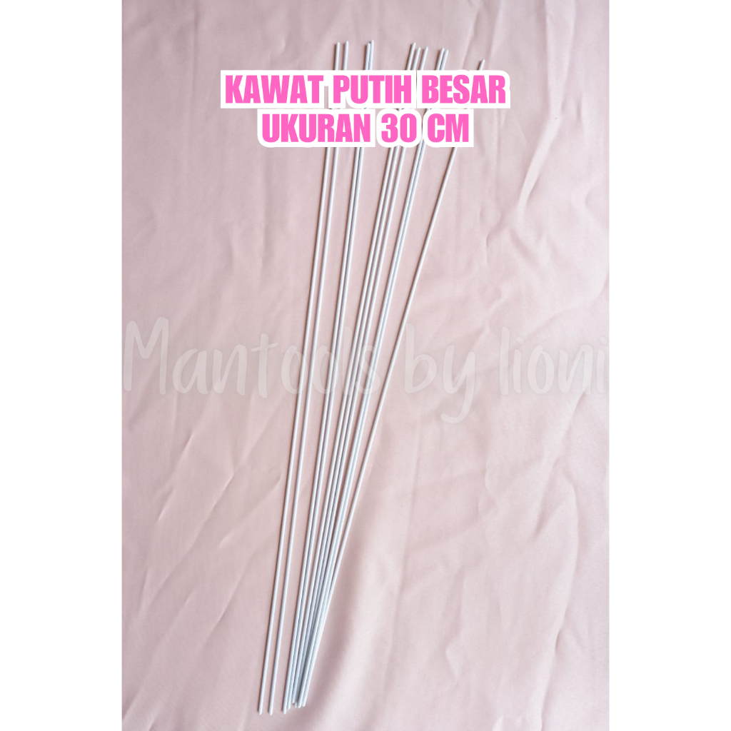 

ACCESSORIES KAWAT PUTIH BESAR UKURAN 30 CM ISI 10 PCS UNTUK DEKORASI KUE CAKE