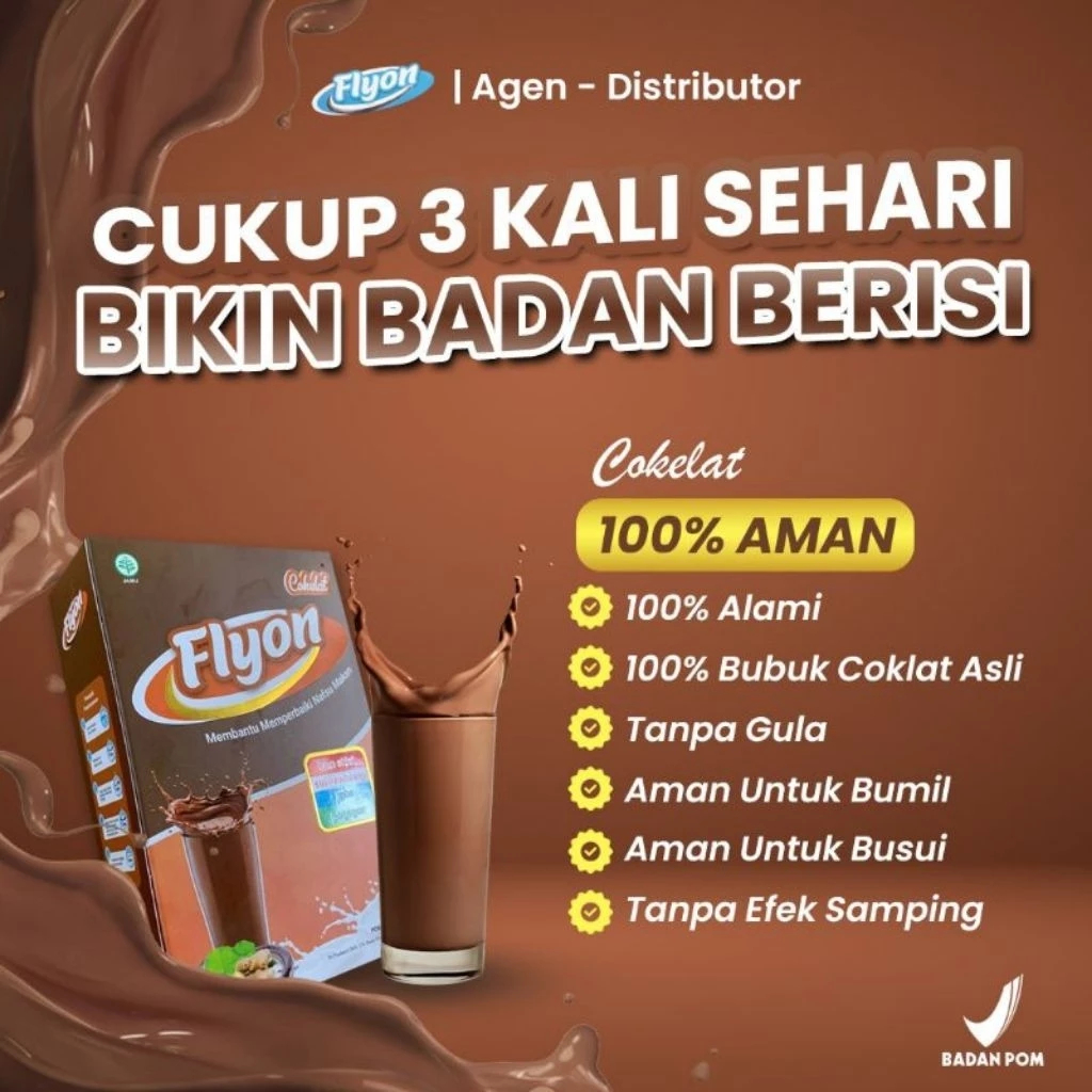 

Susu Flyon Coklat Paket 3 BOX Family - Susu Penggemuk Badan HALAL BPOM MUI