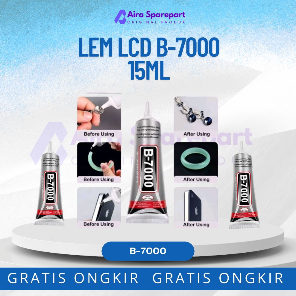 

Lem Lcd Touchscreen B-7000 15ML waran Putih/Bening Original Berkualitas Lem sepatu lem Asesoris Dll