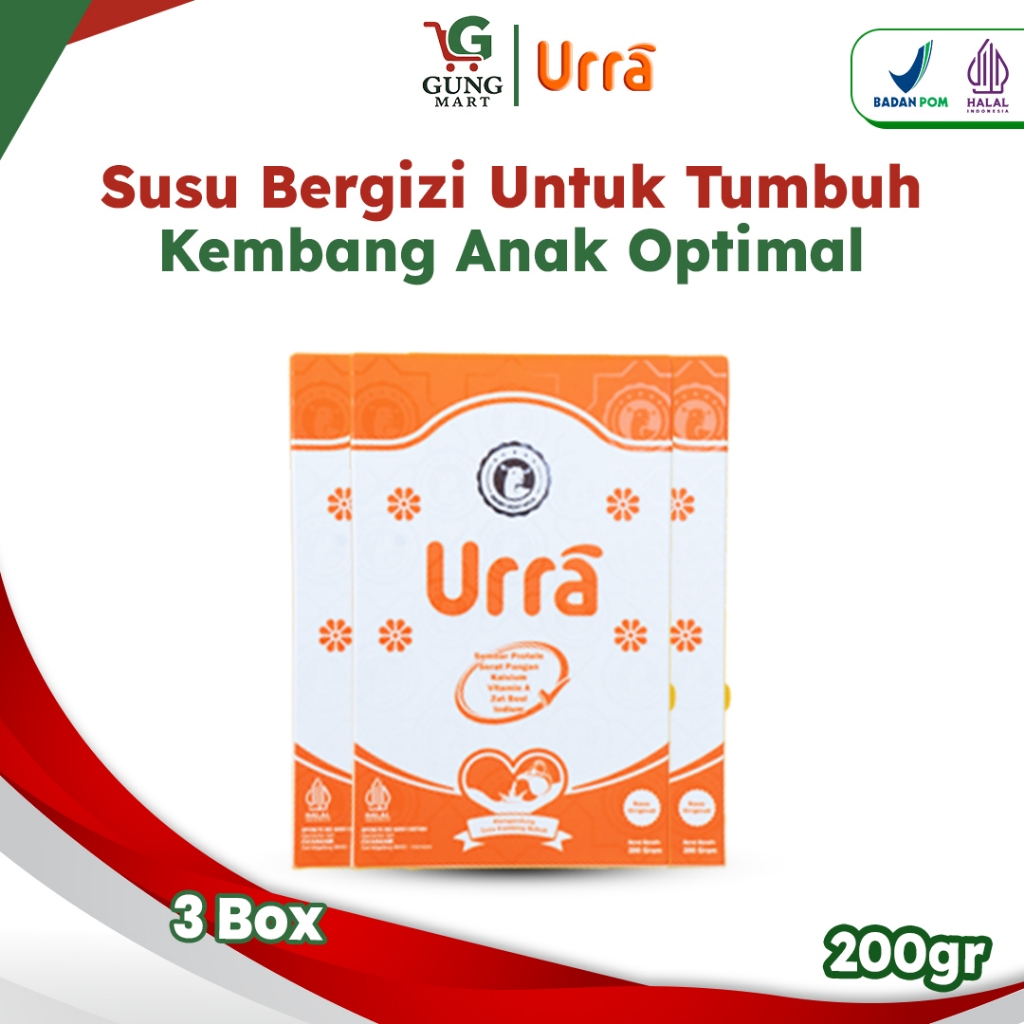 

Susu Penggemuk Badan Anak URRA Saanen untuk Meningkatkan Berat dan Tinggi Badan - 3 box (200gr)