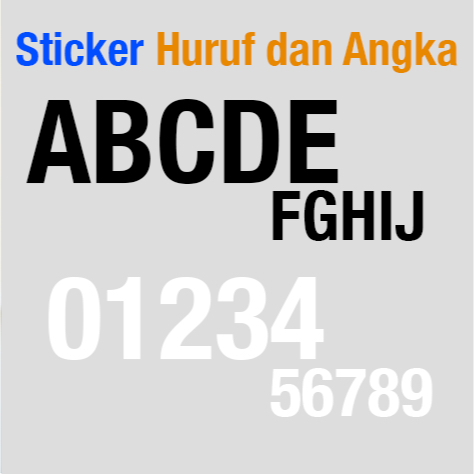 

Stiker Sticker Huruf Angka Alphabet Nomor Dekorasi Label Tempel