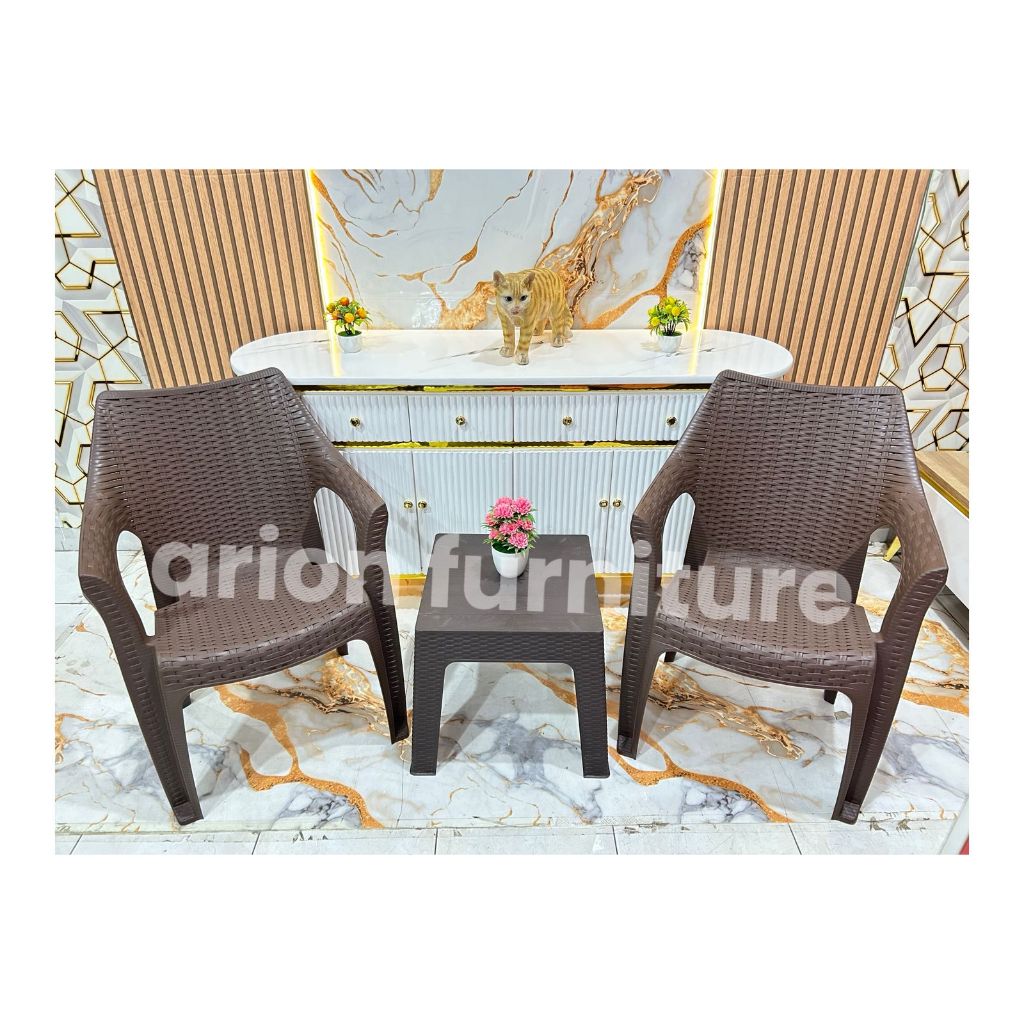 SET kursi plastik + Meja plastik premium // PAKET kursi meja Tamu / bangku santai