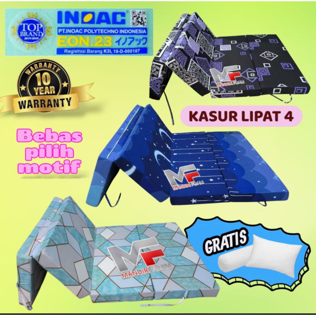 Kasur Lipat Inoac  Eon Tebal 5,10,15 dan 20 cm Original Lipat 4  | Kasur Lipat | Kasur Busa Inoac