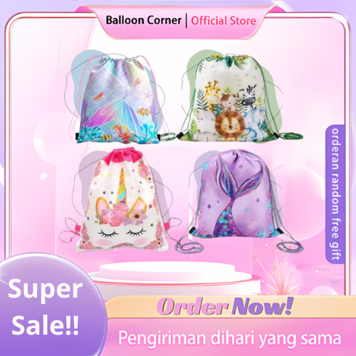 

Tas Ransel Serut Hadiah Goodie Bag Kantong Permen Untuk Hadiah Perlengkapan Pesta Ulang Tahun Karakter Lucu