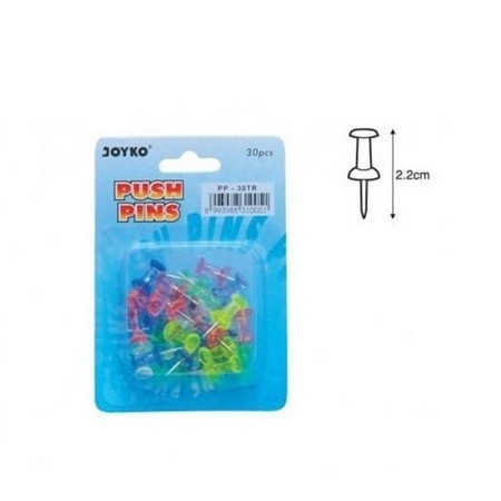 

( Pak 30 Pc ) JOYKO PUSH PIN - JARUM TEKAN PAKU PAYUNG PIN PP-30 TR