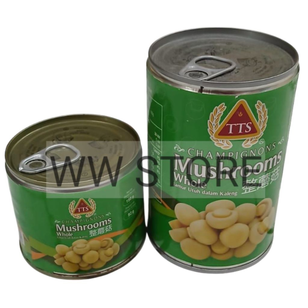 

Jamur kancing utuh dalam larutan garam TTS ( Whole ) Button Mushroom CHAMPIGNON CHAMPIGNONS MUSHROOMS kaleng can 198g 425g