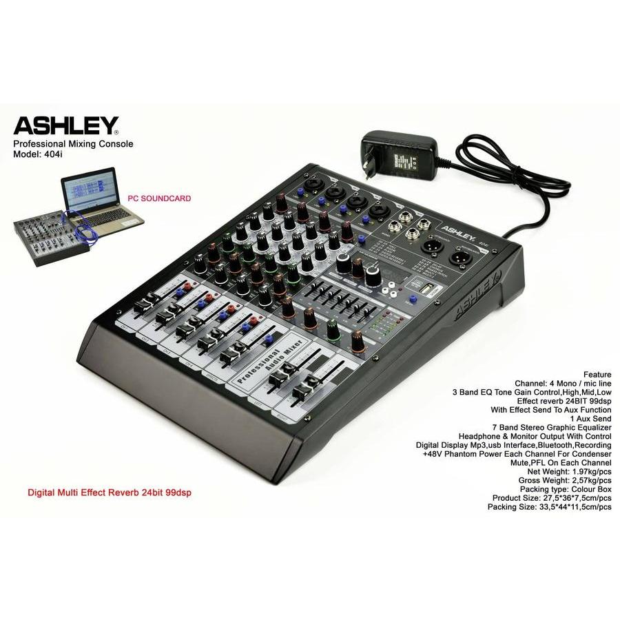 MIxer Audio ASHLEY 404i ORIGINAL 4 CHANNEL Equalizer Monitor Amplifier