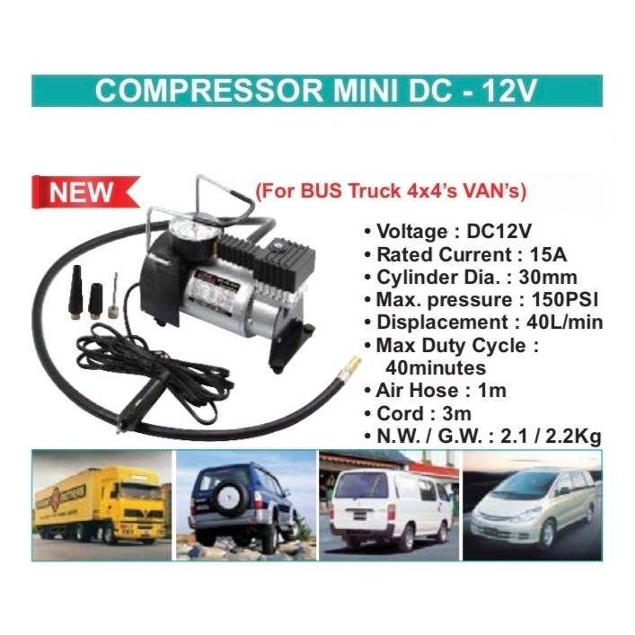 Kompresor Mini DC-12V WP8501B Wipro