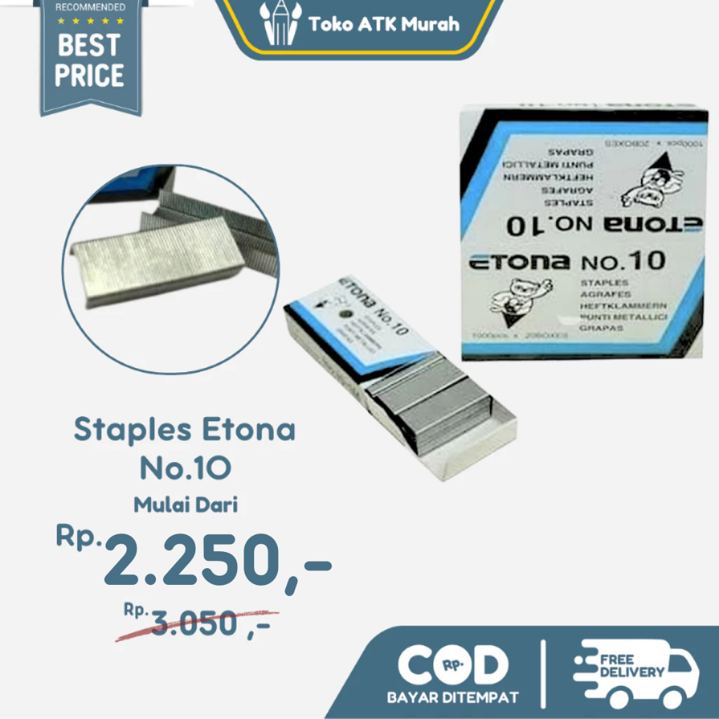 

Staples Etona No.10 – Isi Hekter / Isi Stapler | Tajam & Anti Macet
