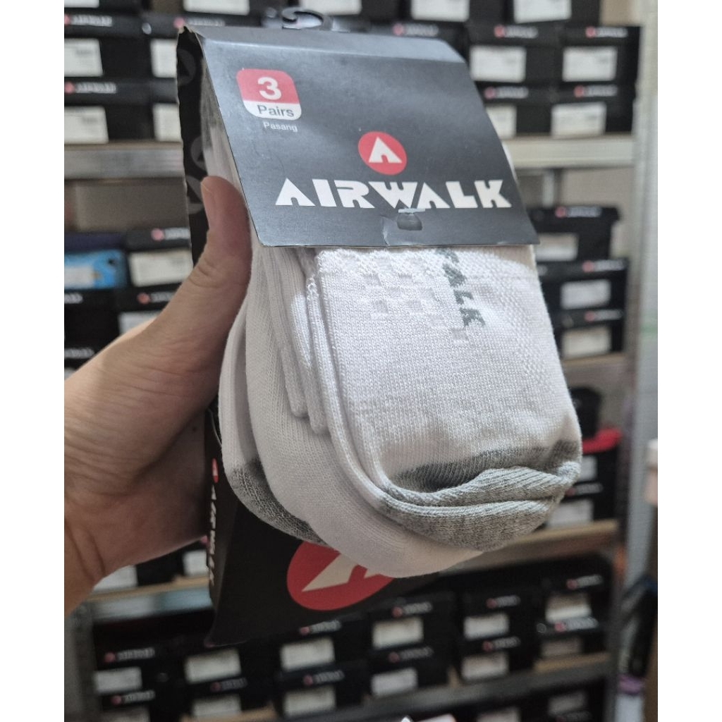 Airwalk Kaos Kaki Anak - Unisex Warna Putih |Kids Ankle Socks White Airwalk Original |3 pasang