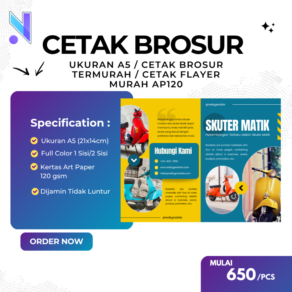 

Cetak Brosur Ukuran A5 / Cetak Brosur Termurah / Cetak Flayer Murah AP120