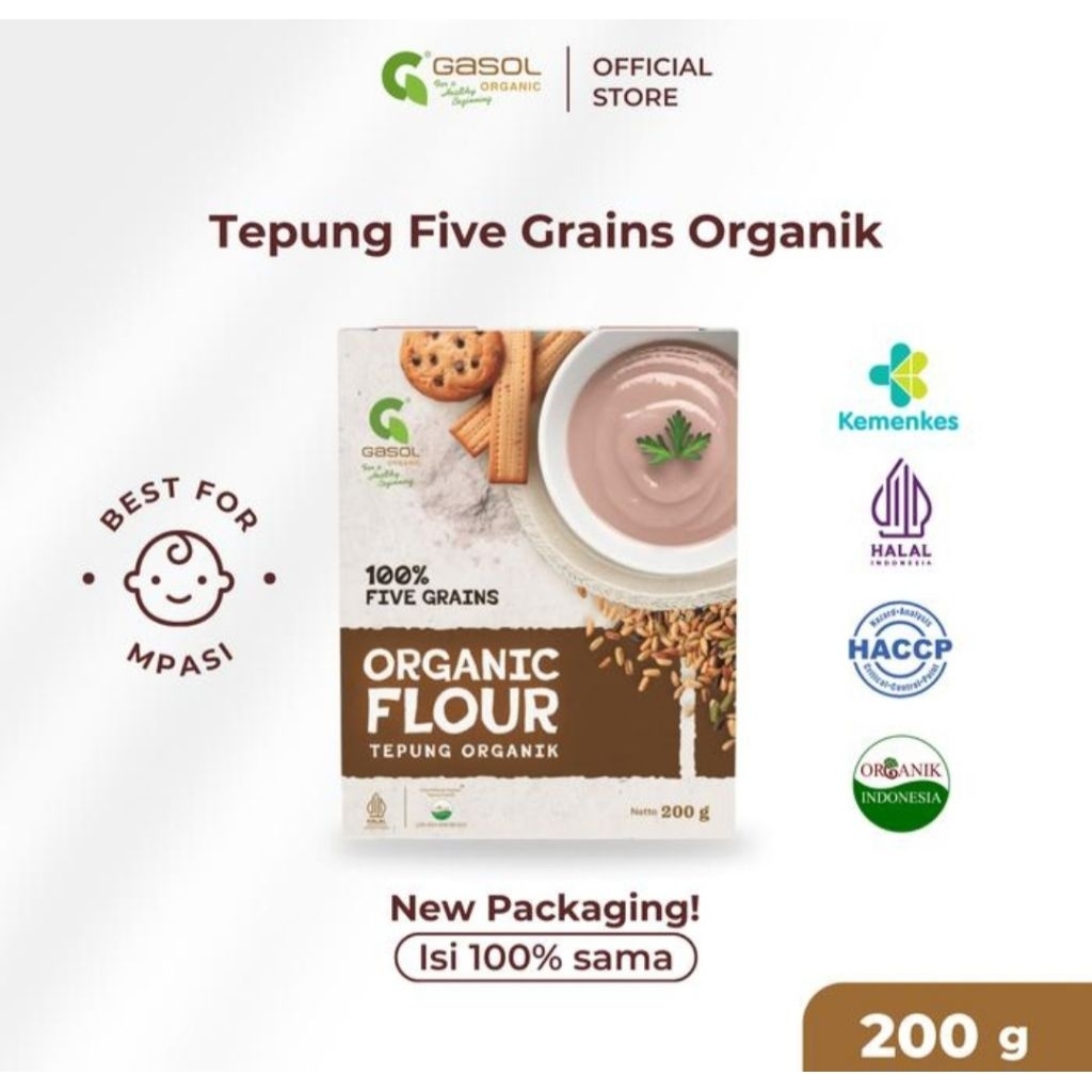 

GASOL Tepung Five Grains Makanan Bayi MPASI 200gr