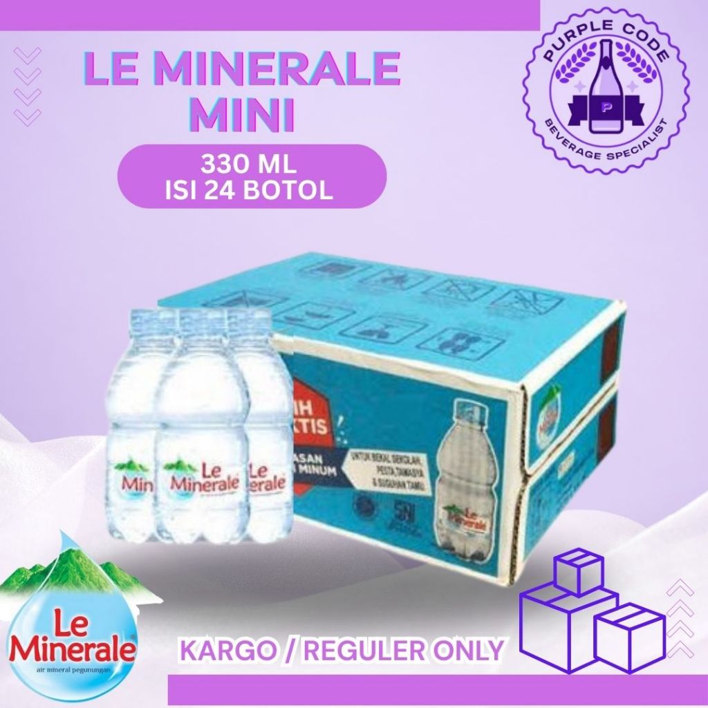 

(KARGO / REGULER) Le Minerale mini 330ml DUS Isi 24 Pcs Per Karton - READY Lemineral Air Minum Kemasan Botol Mini Baby Minuman Kardus