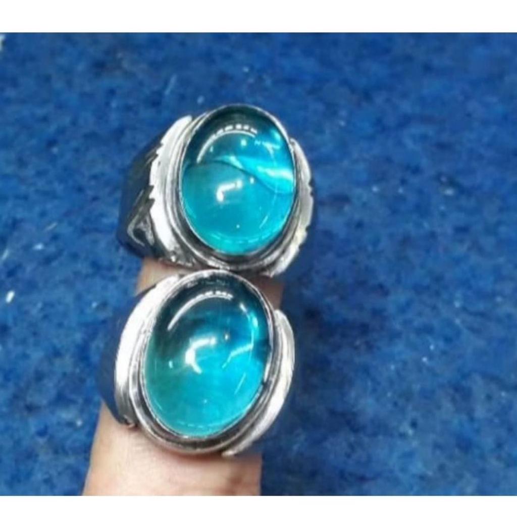 Cincin batu akik Aquamarine