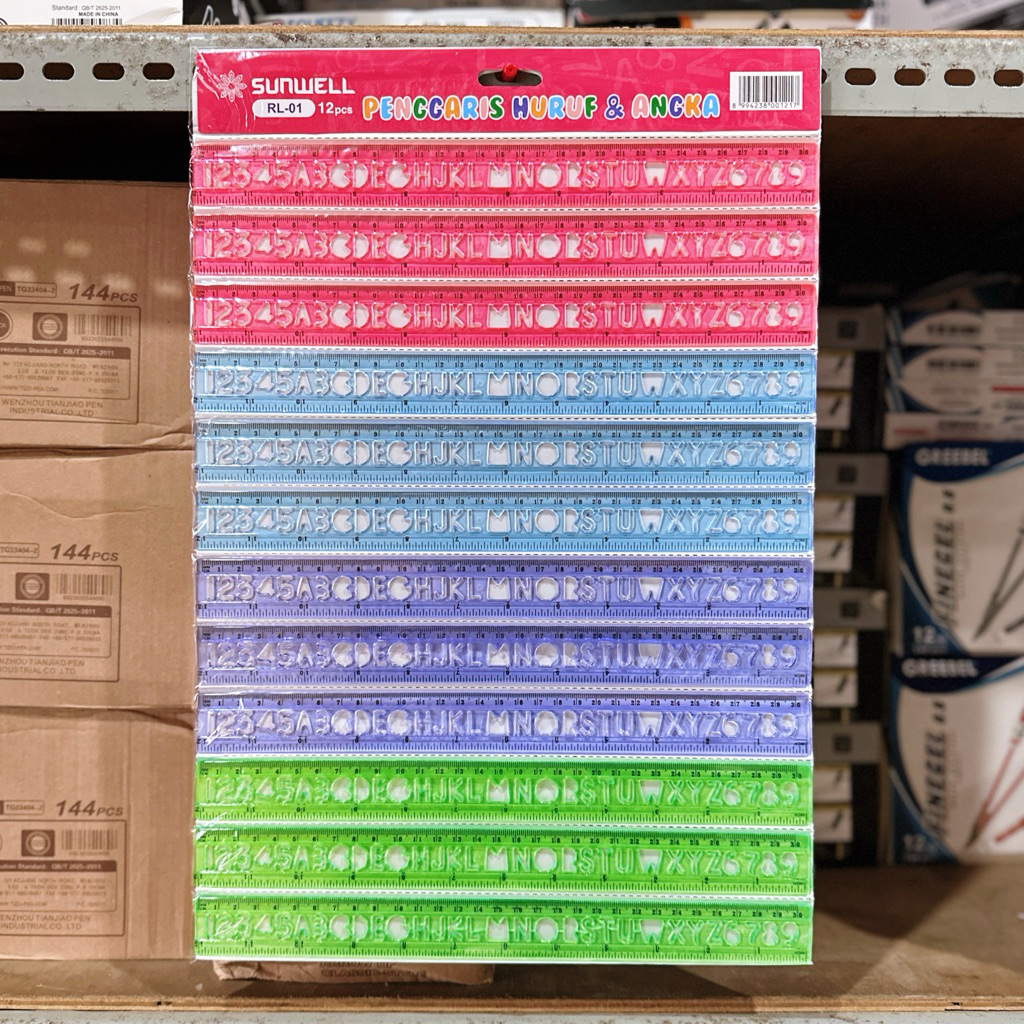 

Penggaris Huruf & Angka SUNWELL RL-01 30 cm [1 PCS]