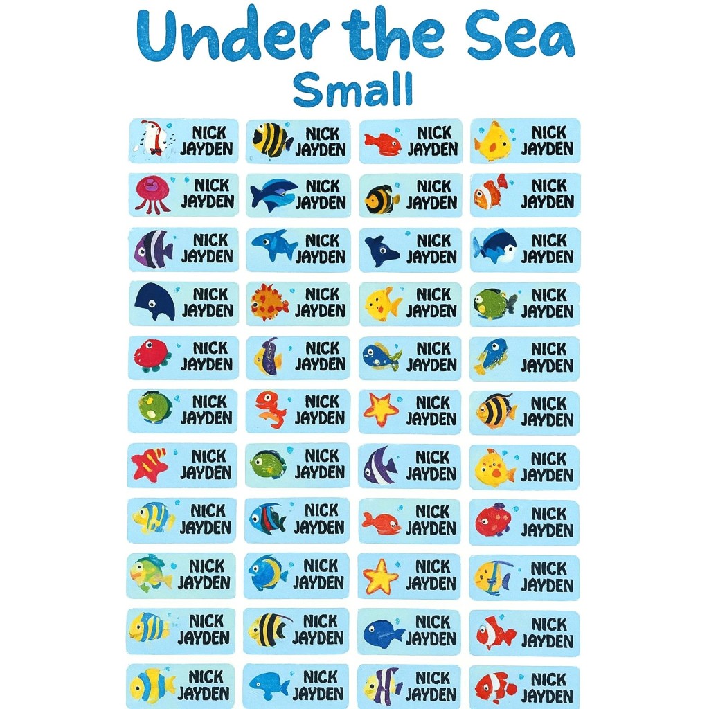 

Label Nama Anti Air Sticker Waterproof Fish Under The Sea