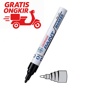 

paint marker snowman (12pcs) / spidol hitam snowman medium tip permanent cp-12