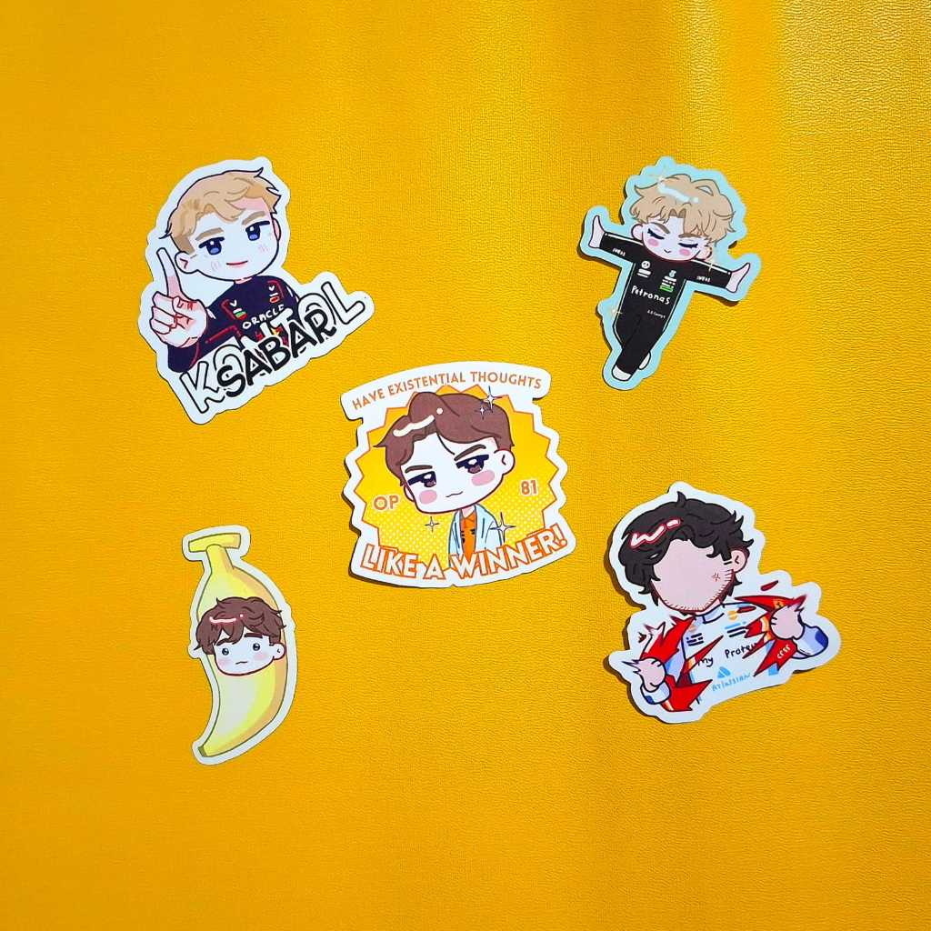 

F1 Formula 1 Mini Memes Vinyl Stickers By ZnStudio