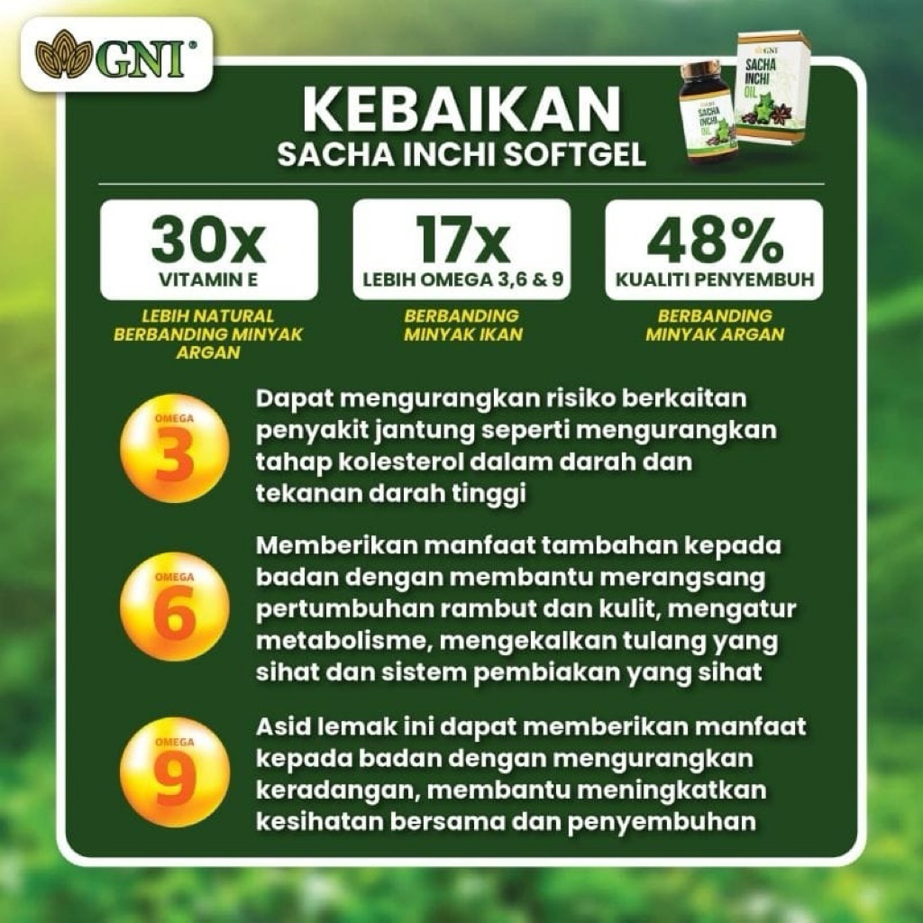 GNI Sacha Inchi Oil 3 botol Herbal Kesehatan Omega 3,6 dan 9