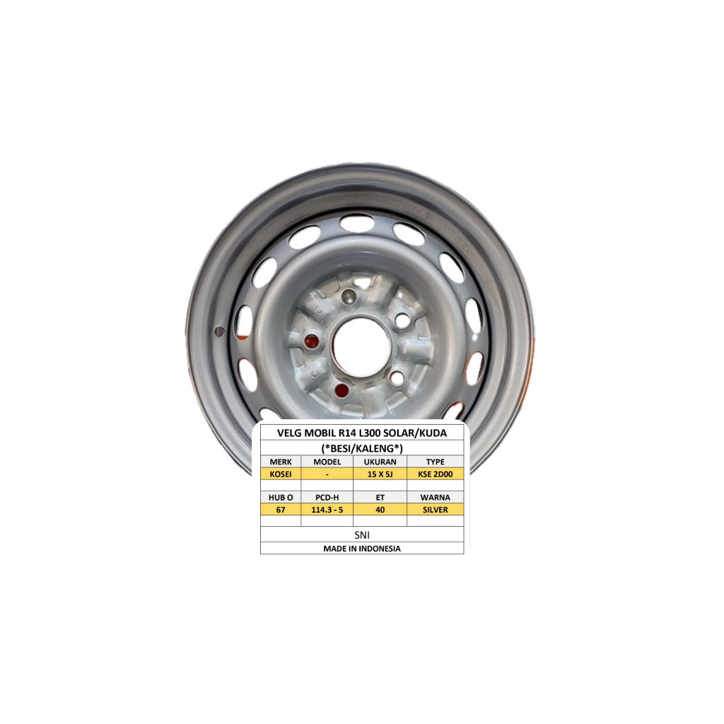 Velg Mobil kaleng / besi L300 R14 Solar H5 / VELG KUDA / VELG INKO RING 14