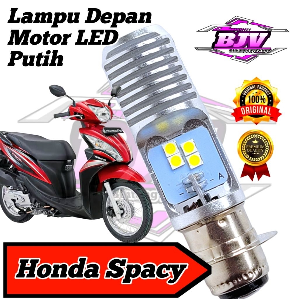 Lampu Depan Motor Honda Spacy LED Putih Ac/Dc 12Volt Pengganti Dop/Bohlam Standart T19