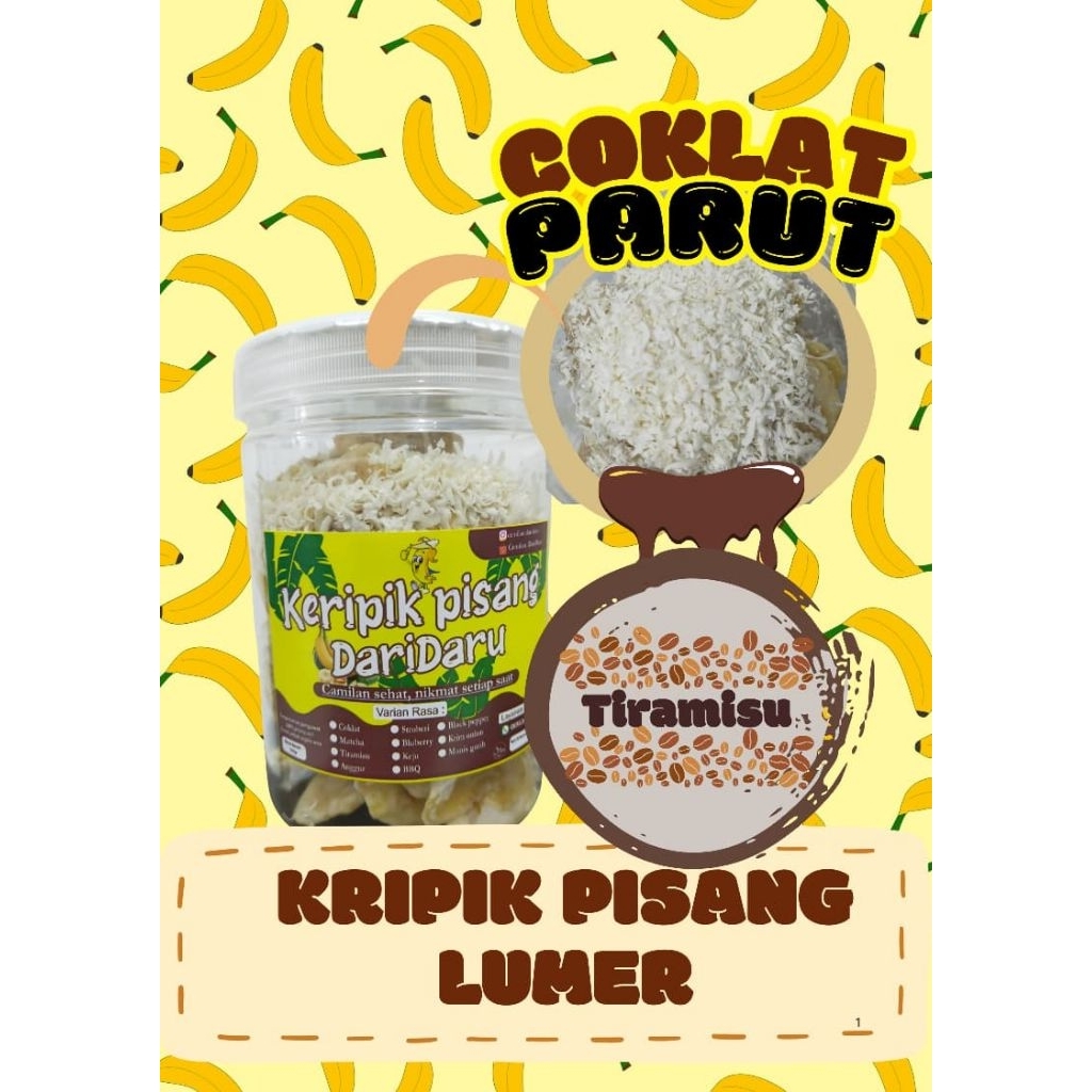 

Keripik Pisang Rasa Tiramisu Spesial Coklat Tabur 250gr