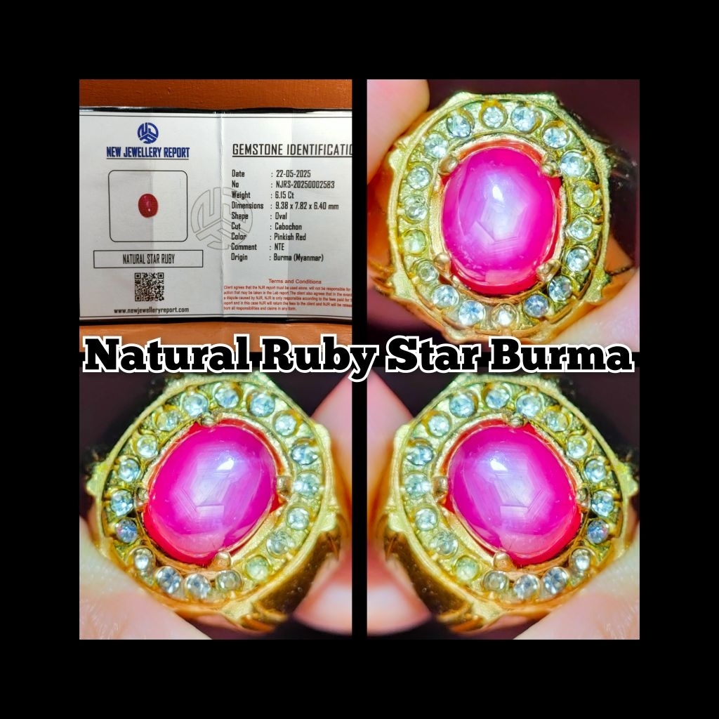 CINCIN BATU PERMATA RUBY STAR BURMA MYANMAR