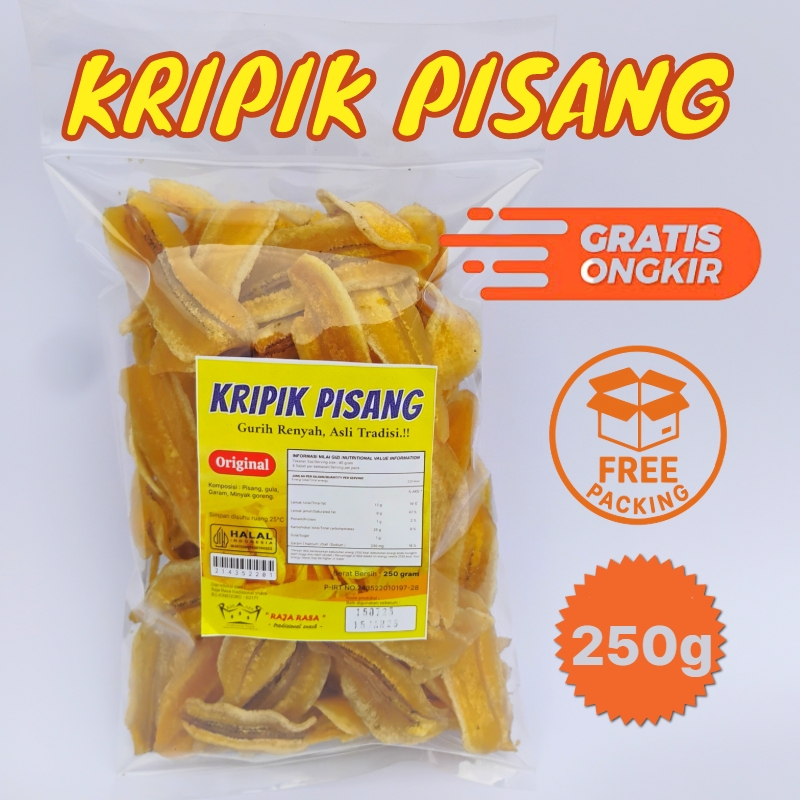 

Kripik Pisang Kepok Rasa manis / asin 250 gr | Renyah Halal, Camilan Tradisional