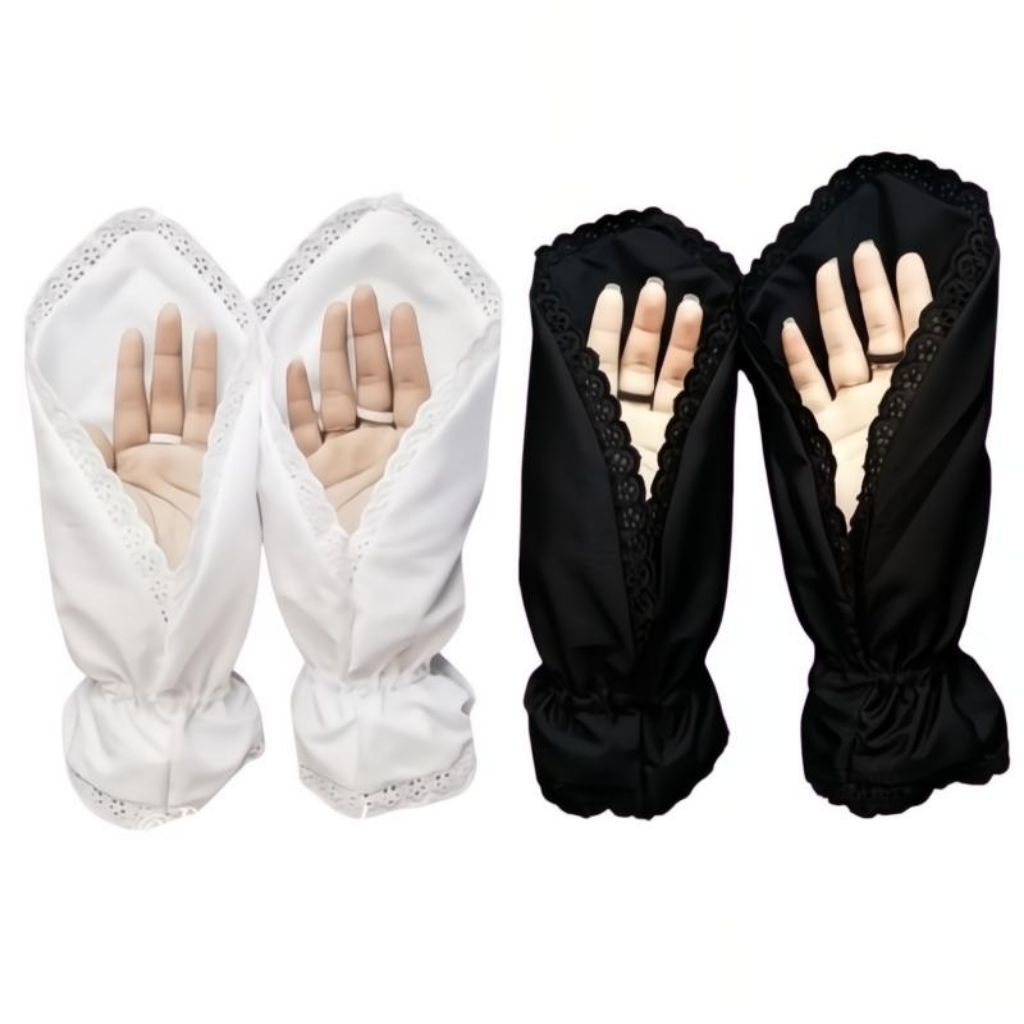 Manset Hijab Katun Umroh Wanita | Sarung Tangan Muslimah