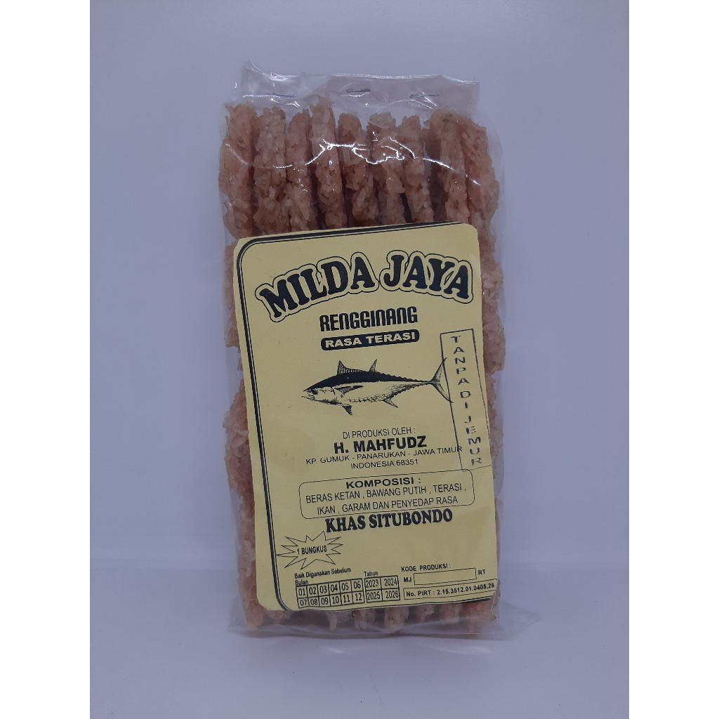 

RENGGINANG RASA TERASI asli SITUBONDO merk MILDA JAYA (tanpa jemur, enak, renyah)