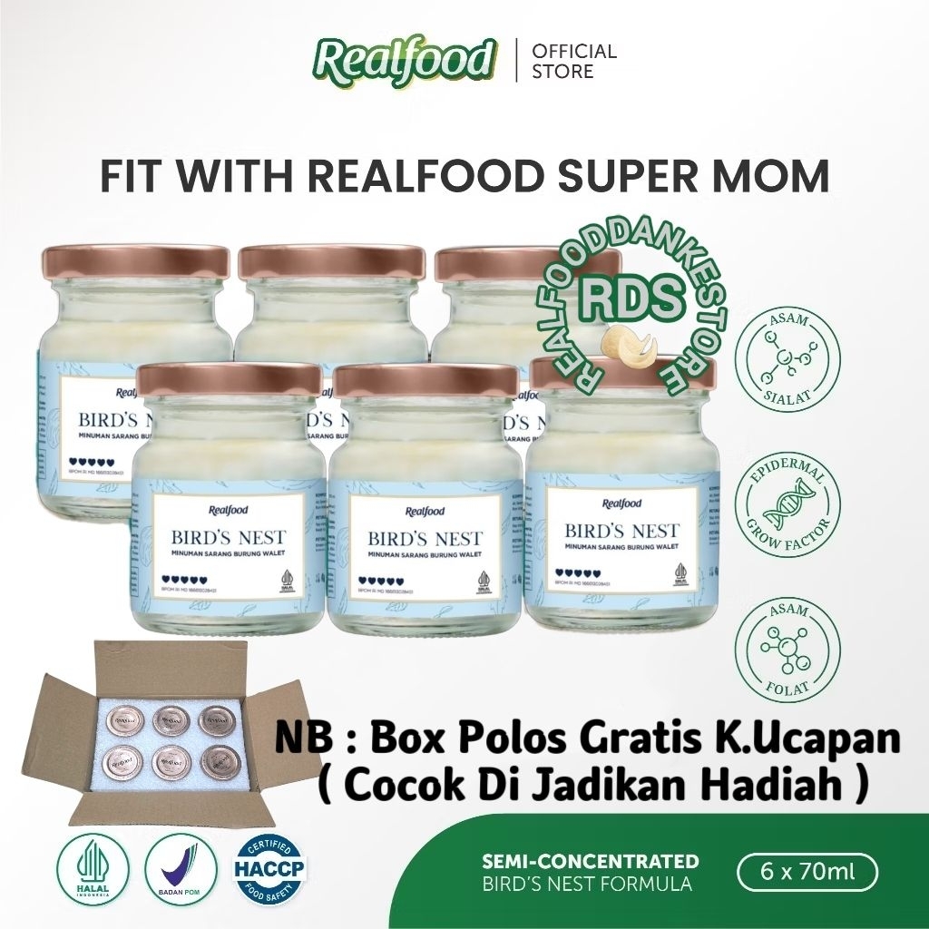 

Realfood Super Mom Promil 6 Botol Box Polos ( Minuman Sarang Burung Walet ) RDS
